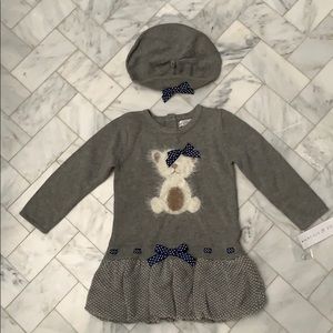 Girls Sweater dress with matching beret